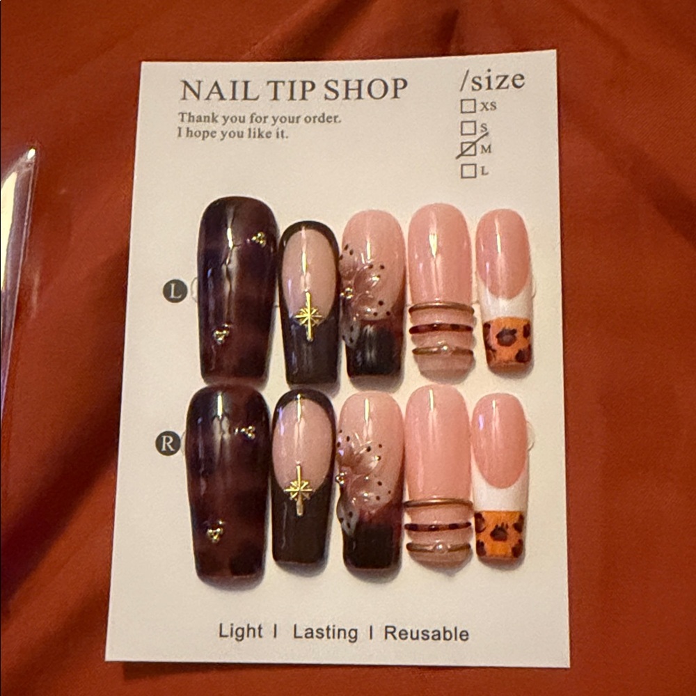 Black and Pink Nail Tip Set